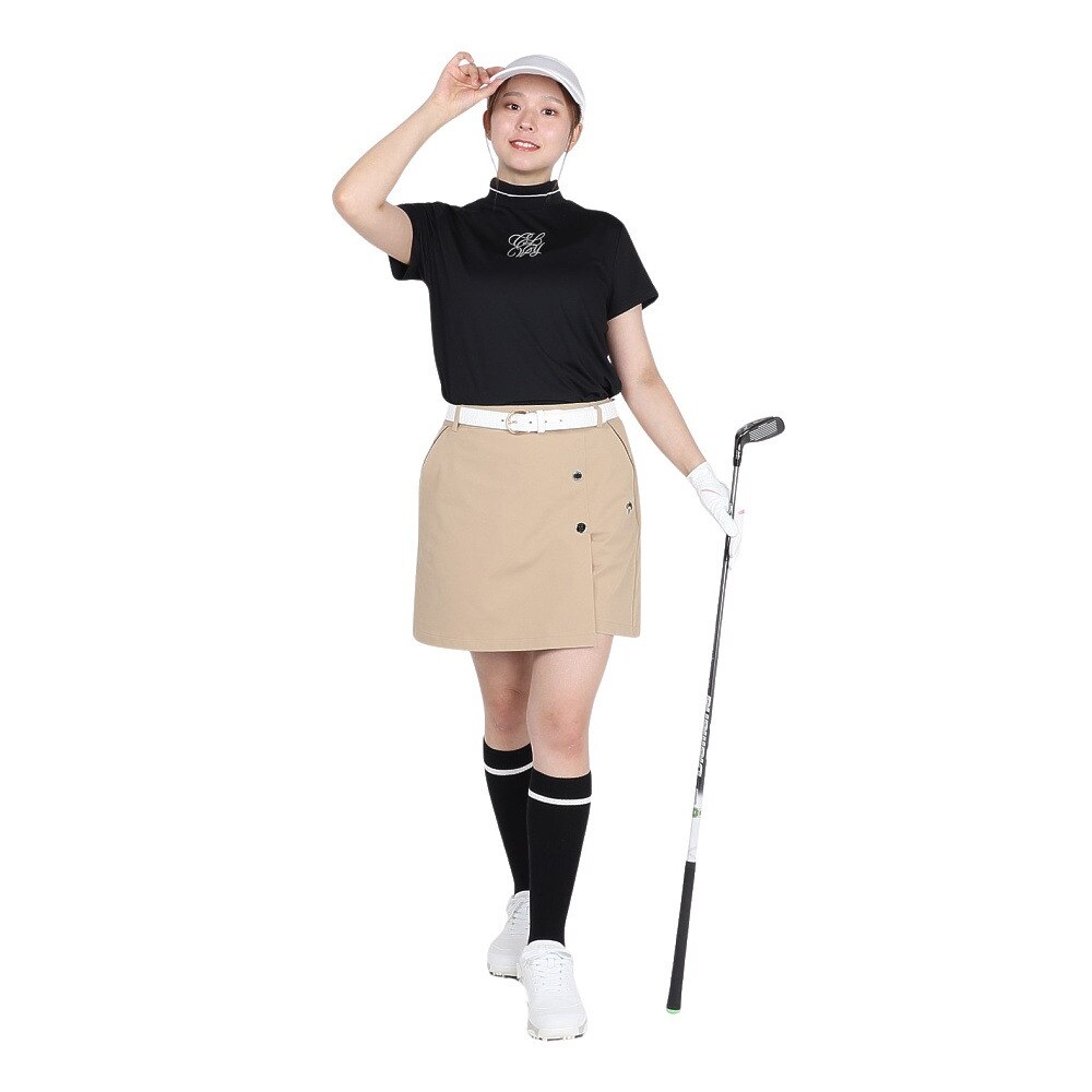 キャロウェイ（CALLAWAY）（レディース）ゴルフウェア ストレッチ UVケア 半袖モックネックシャツ C25234202-1010