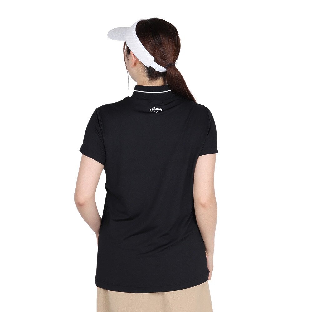 キャロウェイ（CALLAWAY）（レディース）ゴルフウェア ストレッチ UVケア 半袖モックネックシャツ C25234202-1010