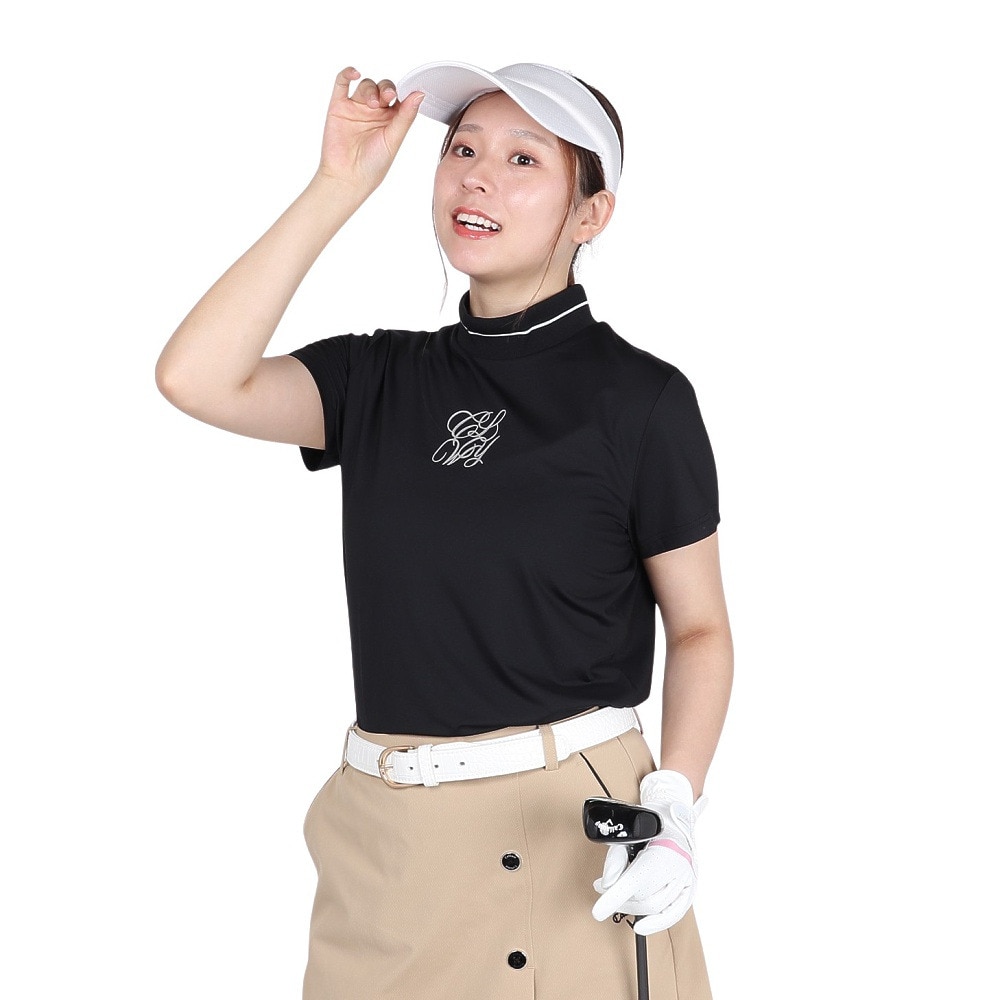 キャロウェイ（CALLAWAY）（レディース）ゴルフウェア ストレッチ UVケア 半袖モックネックシャツ C25234202-1010