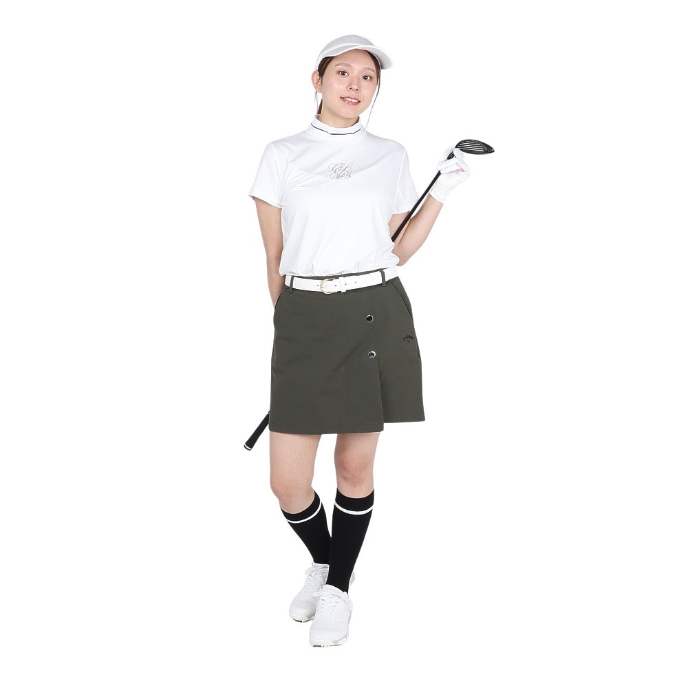 キャロウェイ（CALLAWAY）（レディース）ゴルフウェア ストレッチ UVケア 半袖モックネックシャツ C25234202-1030