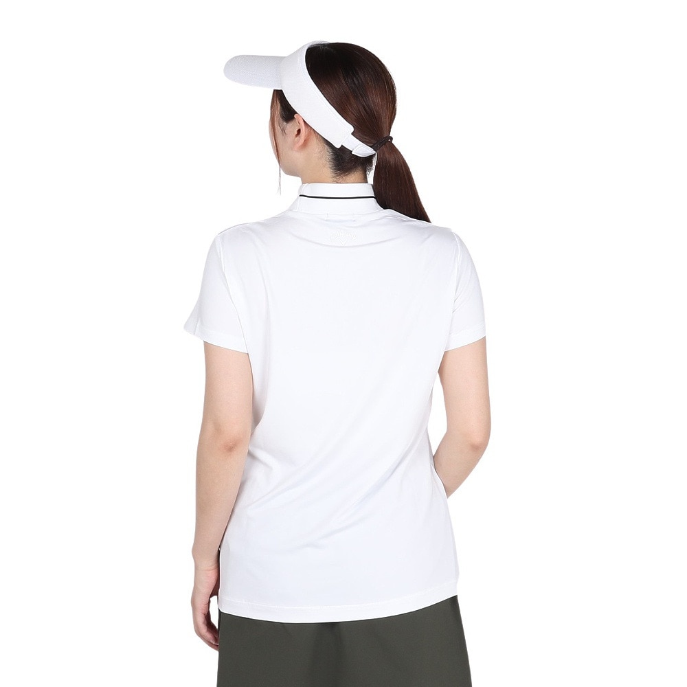 キャロウェイ（CALLAWAY）（レディース）ゴルフウェア ストレッチ UVケア 半袖モックネックシャツ C25234202-1030