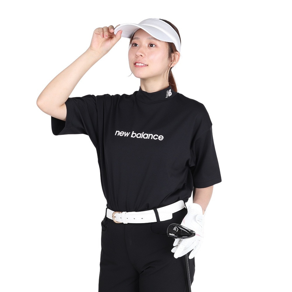 ニューバランス（new balance）（レディース）ゴルフウェア 半袖 モックネック プルオーバー 012-5266501-010