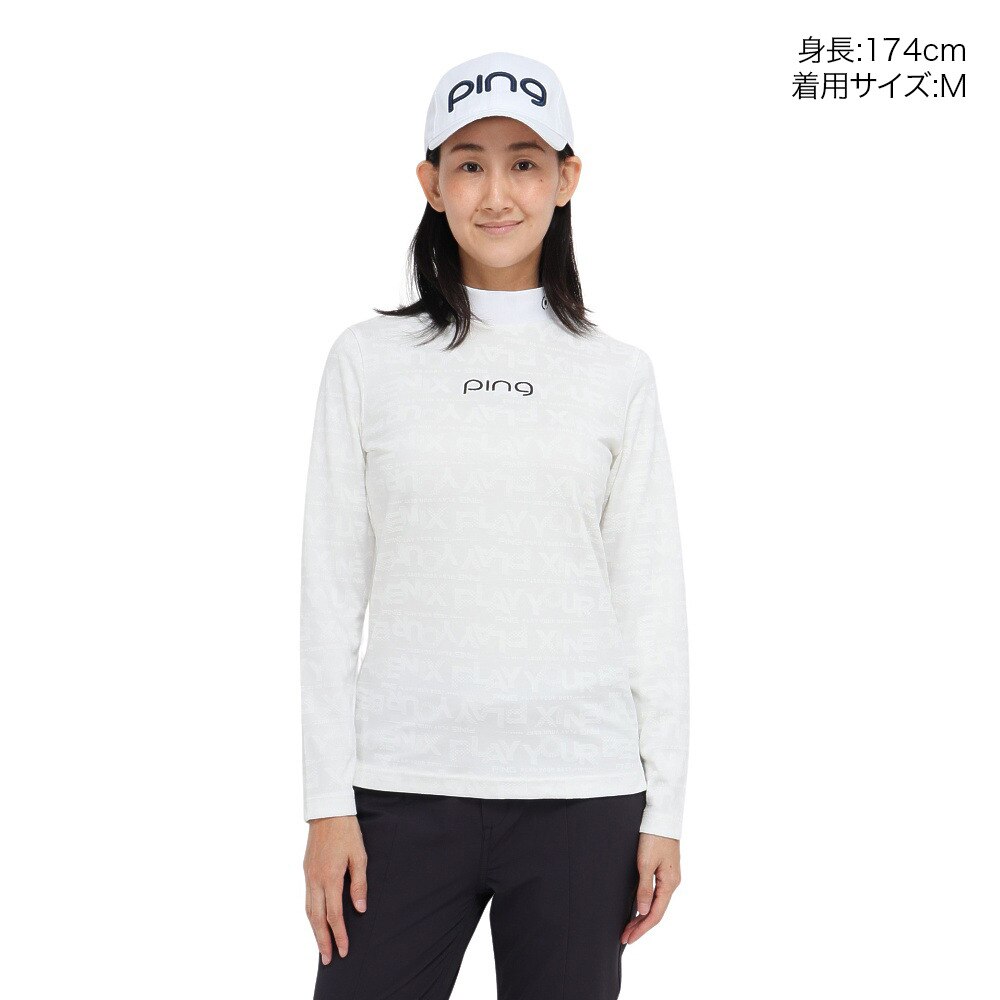PGG ◾️長袖モックネック◾️ ピンク パーリーゲイツ 長袖 モックネック ウェア 日本製 レッドピンク