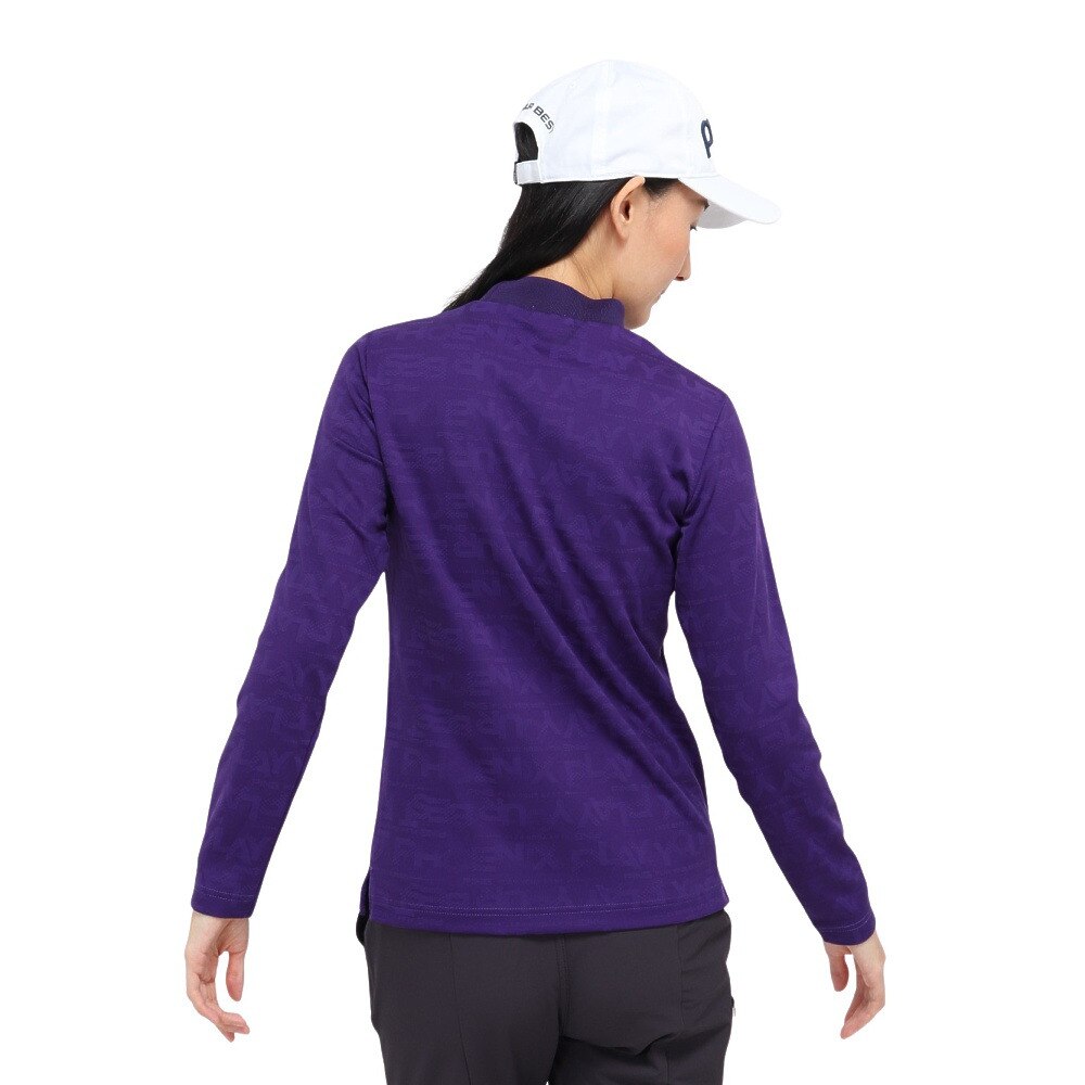 ピン（PING）（レディース）ゴルフウェア モックネック ロゴジャカード 長袖ハイネックシャツ 622-5266900-080