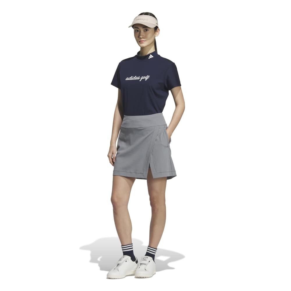 アディダス（adidas）（レディース）ゴルフ HEAT. RDY モックネック 半袖シャツ JWJ93-JM3006 NVY