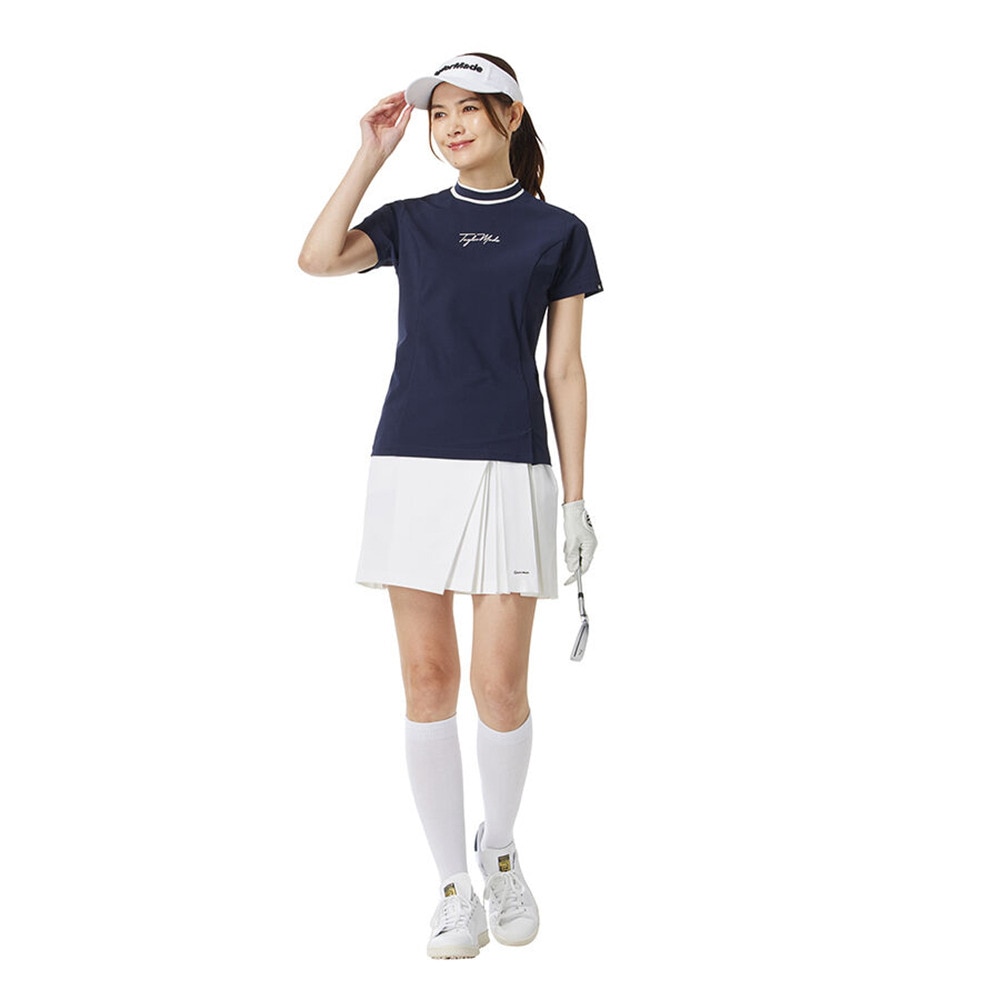 テーラーメイド（TAYLORMADE）（レディース）モックネック ゴルフ スクリプトロゴ 半袖シャツ M20337-TL521
