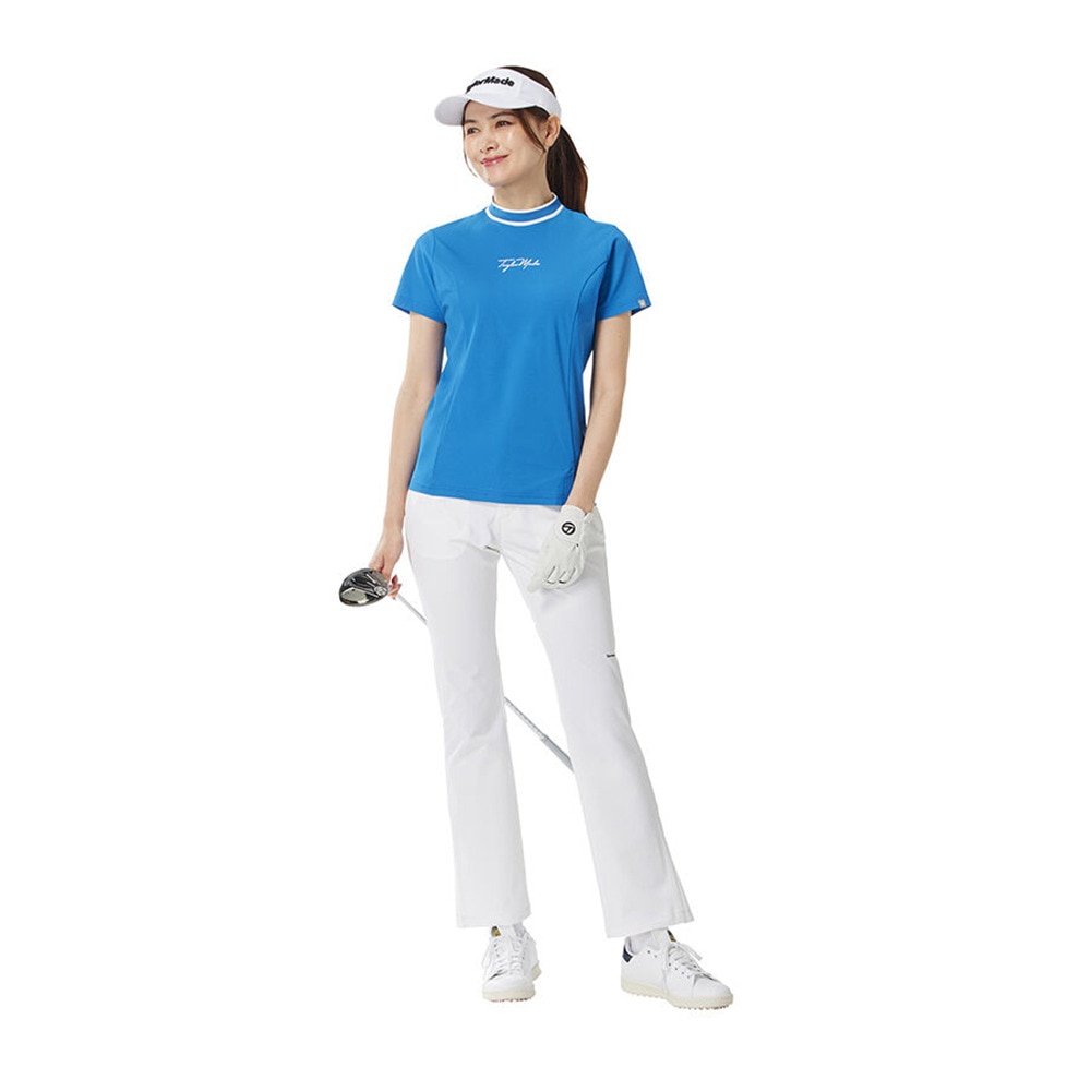 テーラーメイド（TAYLORMADE）（レディース）モックネック ゴルフ スクリプトロゴ 半袖シャツ M20339-TL521