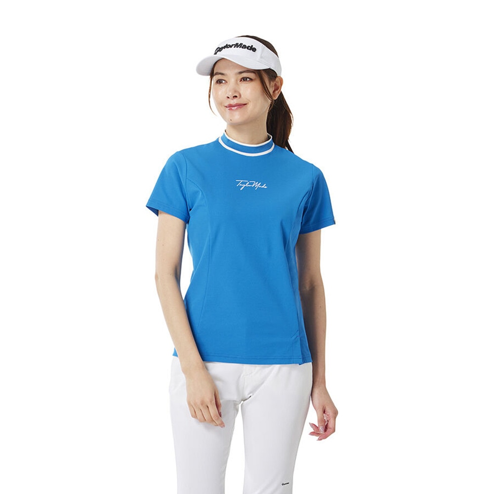 テーラーメイド（TAYLORMADE）（レディース）モックネック ゴルフ スクリプトロゴ 半袖シャツ M20339-TL521