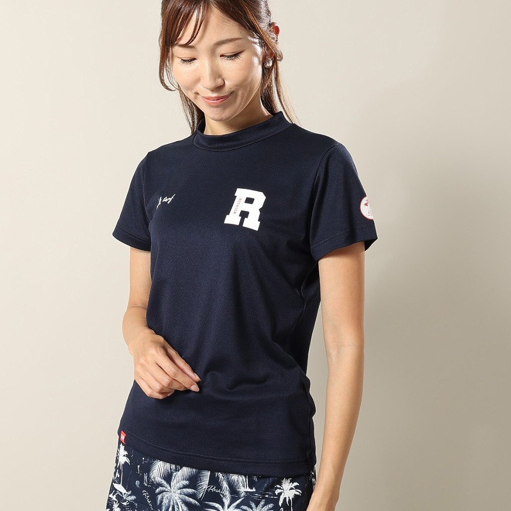 ロサーセン（ROSASEN）（レディース）ゴルフウェア 吸水速乾 ベアカノコ 半袖モックネックシャツ 045-25343-26SS-098