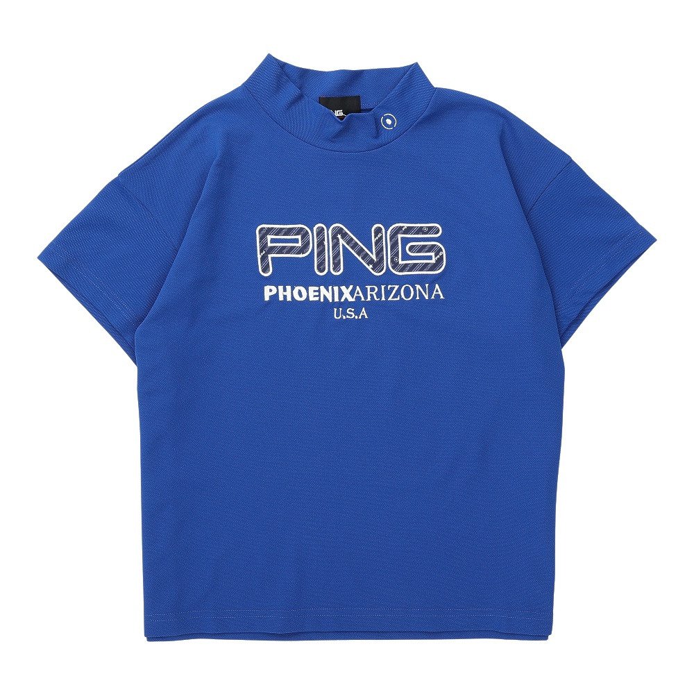 ピン（PING）（レディース）ゴルフウェア アップリケ 半袖ハイネック