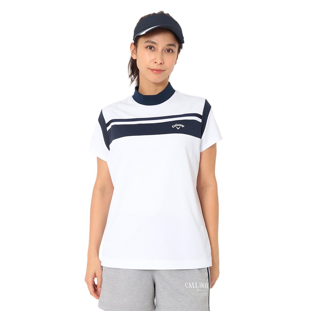 新品　Callaway ゴルフ モック シャツ　スカート 白　ネイビー　M L キャロウェイ（CALLAWAY）（レディース）ゴルフウェア ポリエステル