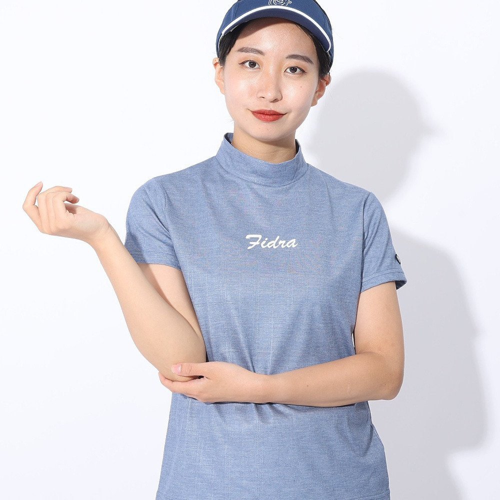 フィドラ（FIDRA）（レディース）ゴルフウェア 半袖 モックネックシャツ FD5RUG06 NVY