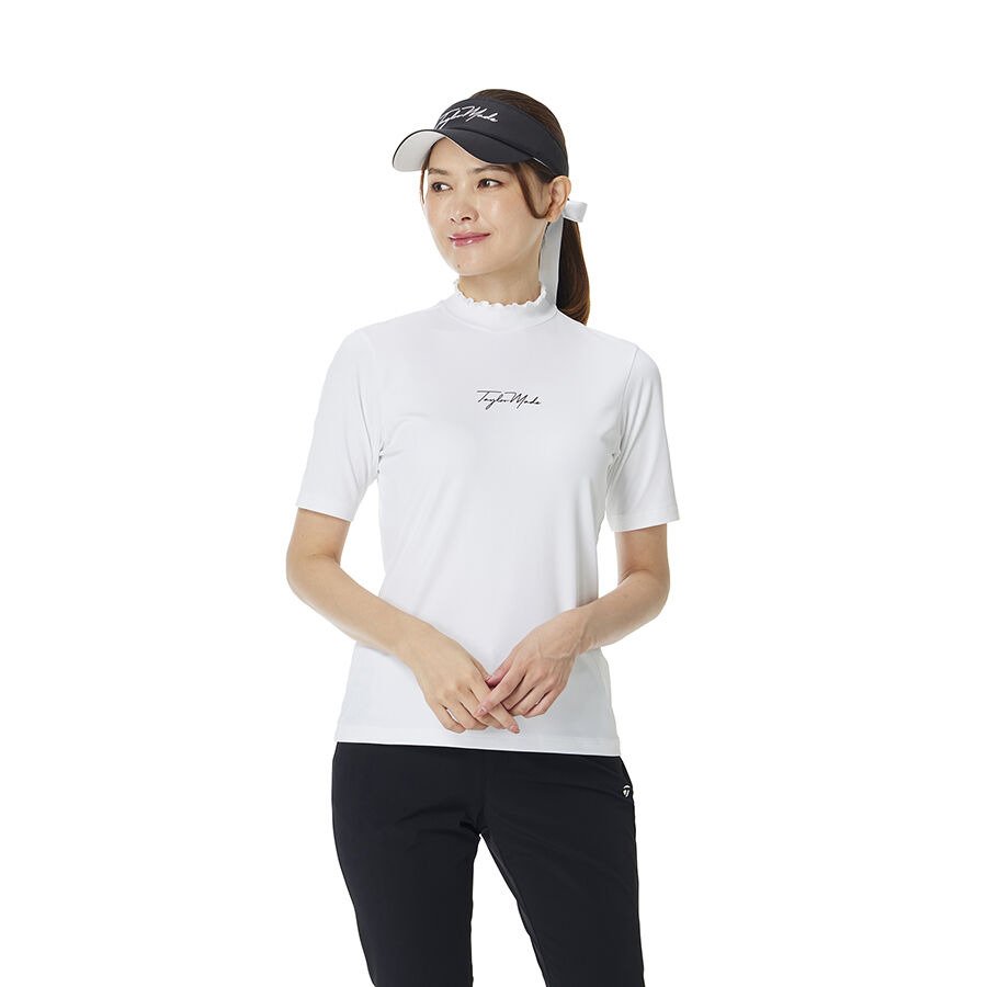 TaylorMade 長袖ハイネックシャツ レディースサイズ　M　白/黒 テーラーメイド ゴルフウェア（レディース） ハイネックシャツ