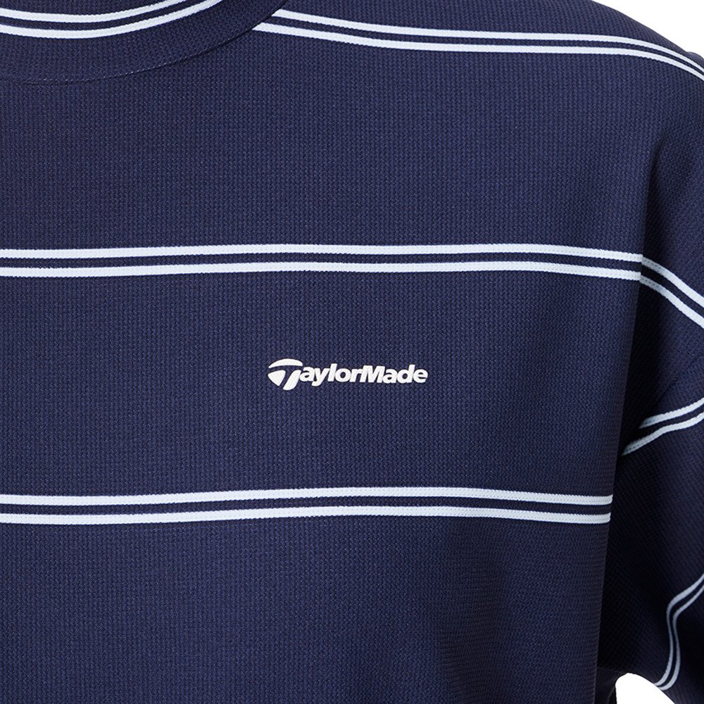 テーラーメイド（TAYLORMADE）（レディース）ゴルフウェア 吸水速乾 モックネック リラックスボーダー半袖モック M24250-TL818