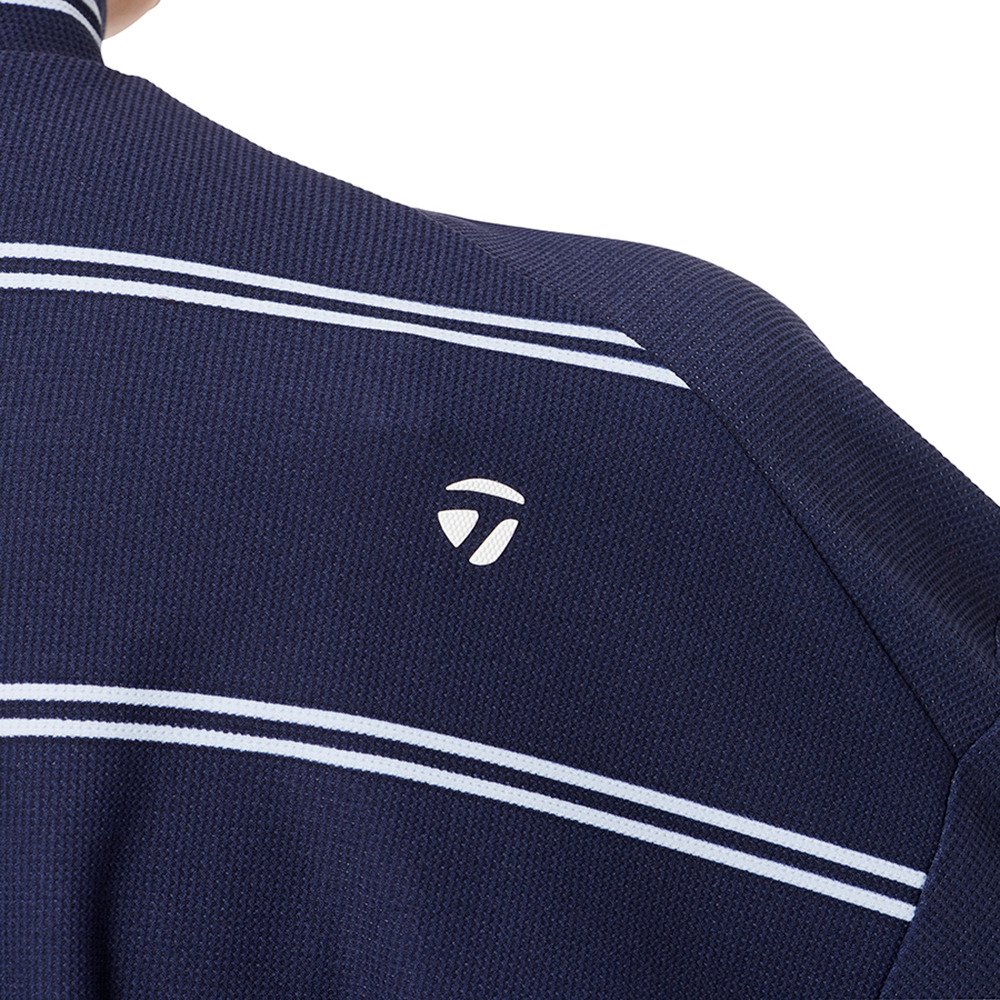 テーラーメイド（TAYLORMADE）（レディース）ゴルフウェア 吸水速乾 モックネック リラックスボーダー半袖モック M24250-TL818