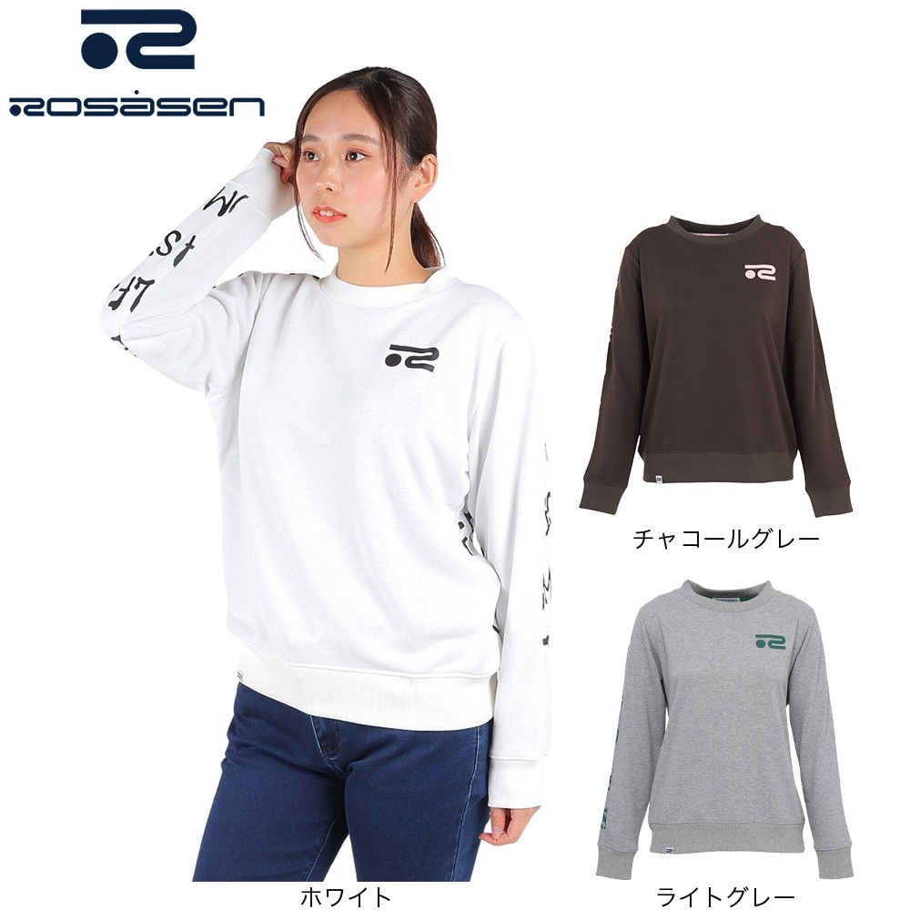 ROSASEN（レディース）ゴルフウェア 吸水速乾 長袖 A-Line バックプリント 速乾スウェット 048-28312-012