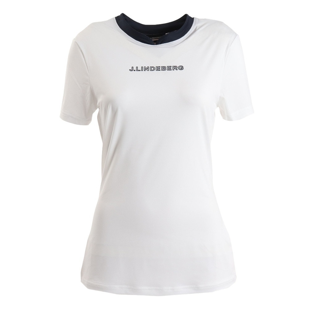 J.LINDEBERG（レディース）ゴルフウェア 吸汗 速乾 バックブリッジ半袖シャツ 072-28544-004