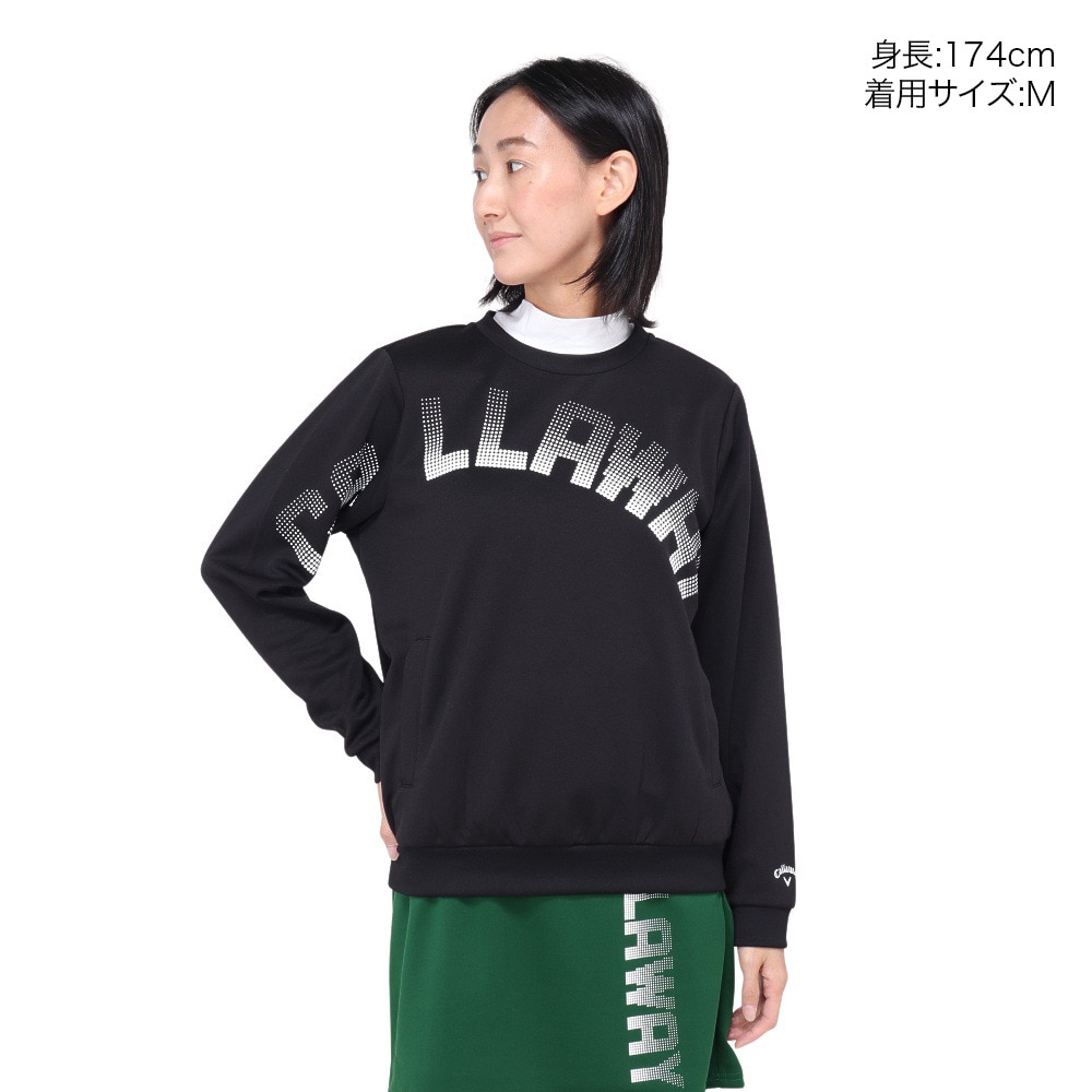 キャロウェイ（CALLAWAY）（レディース）ゴルフウェア 長袖 プルオーバークルーネックスウェット C24217202-1010