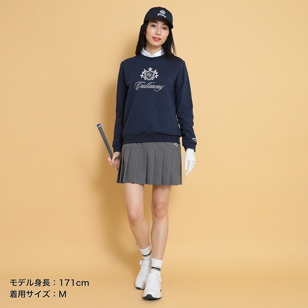 キャロウェイ（CALLAWAY）（レディース）ゴルフウェア プルオーバー 長袖 クルーネックスウェット C25117201-1120