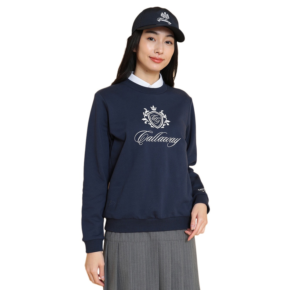 キャロウェイ（CALLAWAY）（レディース）ゴルフウェア プルオーバー 長袖 クルーネックスウェット C25117201-1120