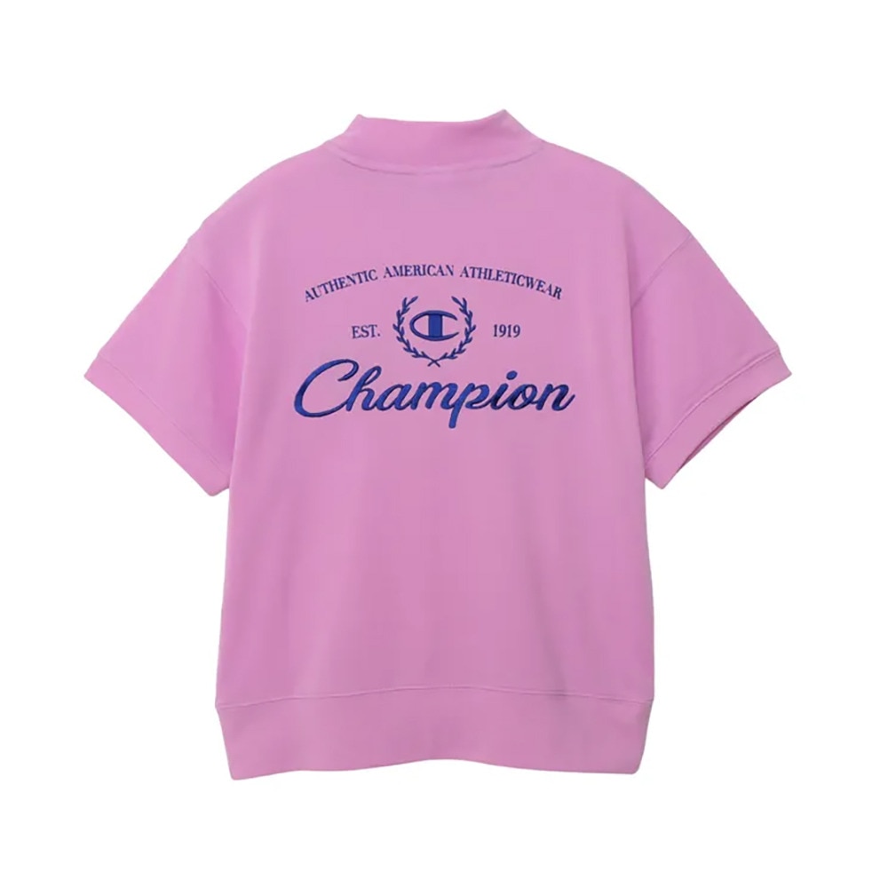 チャンピオン（CHAMPION）（レディース）ゴルフウェア 吸汗速乾 抗菌防臭 半袖 モックネックスウェットシャツ CW-BG002 110
