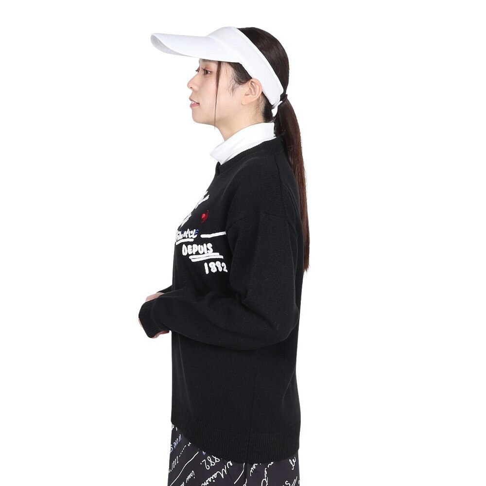 ルコックスポルティフ（lecoqsportif）（レディース）ゴルフウェア 変形クルーネックセーター LG4FST03L BK00