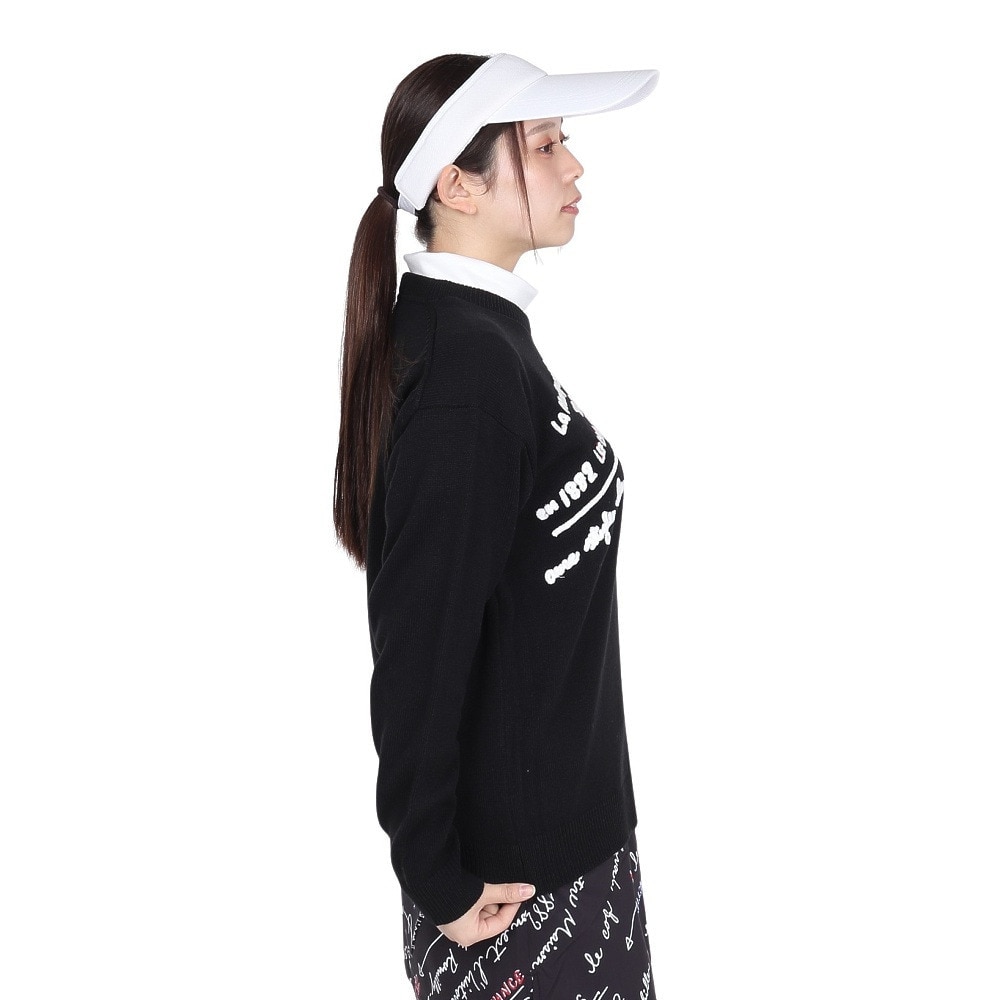 ルコックスポルティフ（lecoqsportif）（レディース）ゴルフウェア 変形クルーネックセーター LG4FST03L BK00