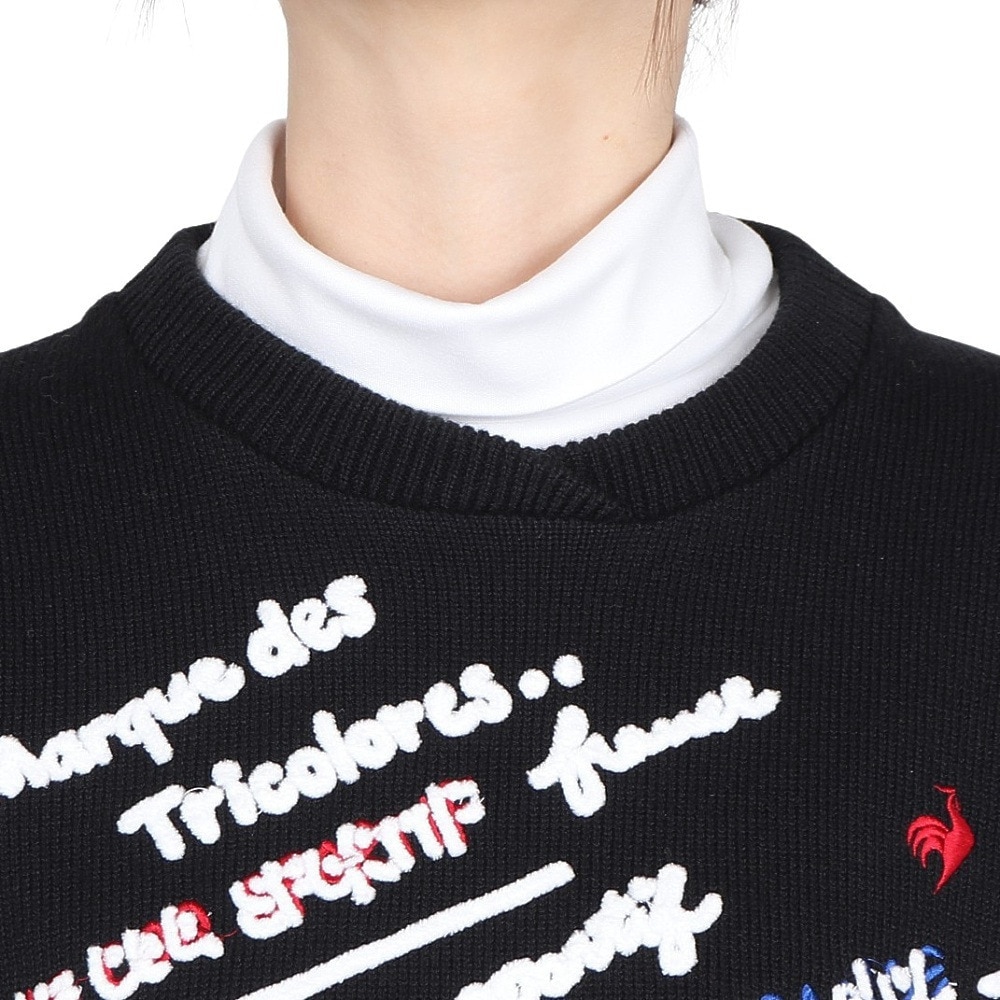 ルコックスポルティフ（lecoqsportif）（レディース）ゴルフウェア 変形クルーネックセーター LG4FST03L BK00