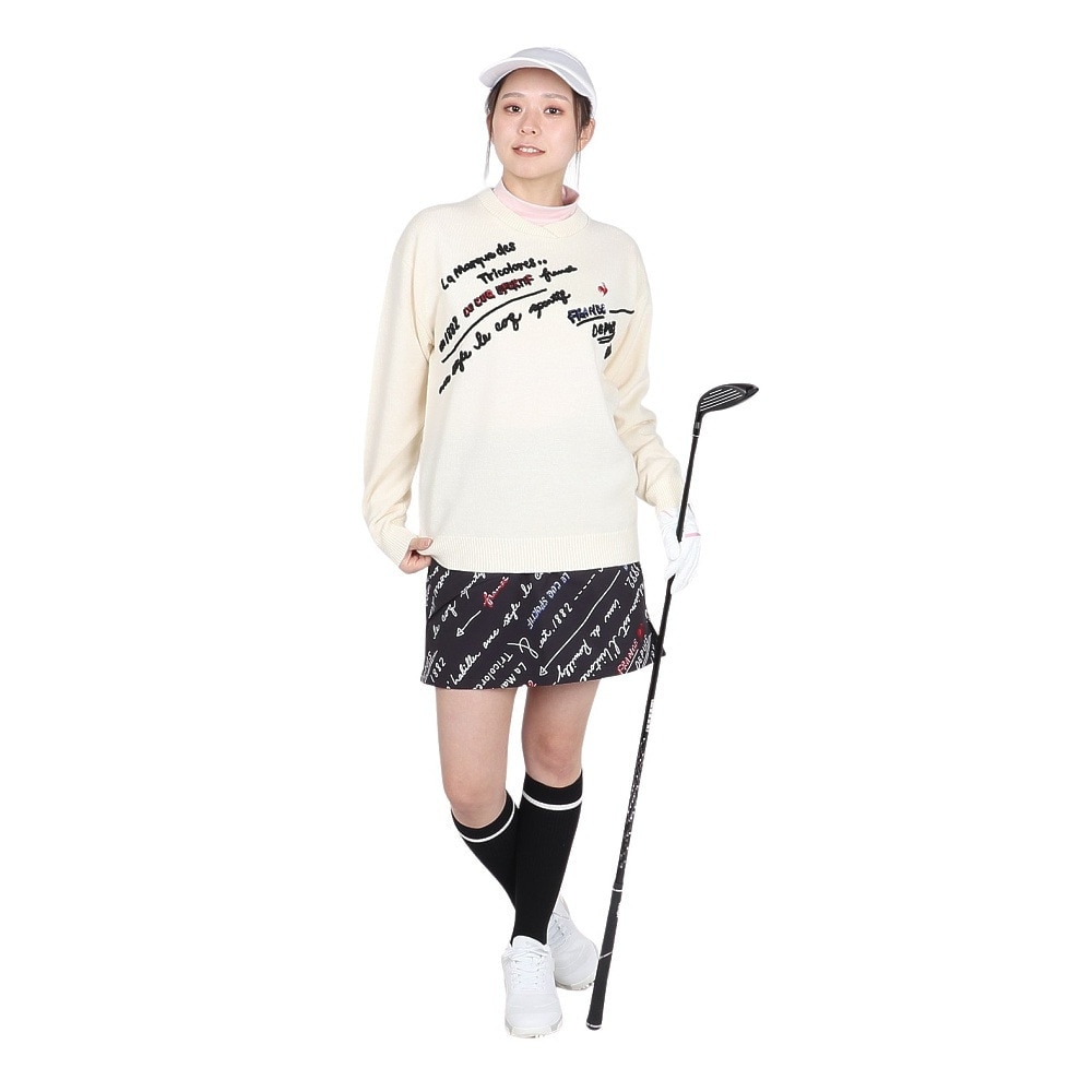 ルコックスポルティフ（lecoqsportif）（レディース）ゴルフウェア 変形クルーネックセーター LG4FST03L WH00