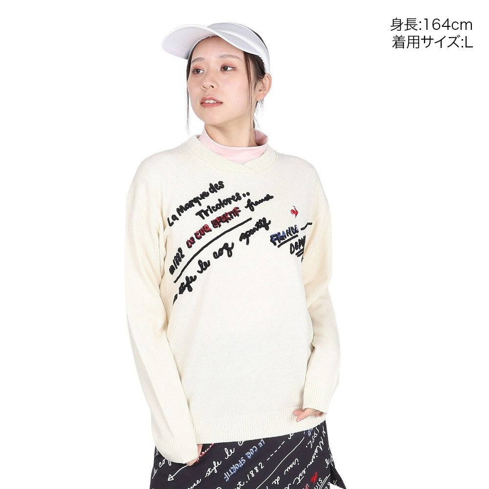 ルコックスポルティフ（lecoqsportif）（レディース）ゴルフウェア 変形クルーネックセーター LG4FST03L WH00