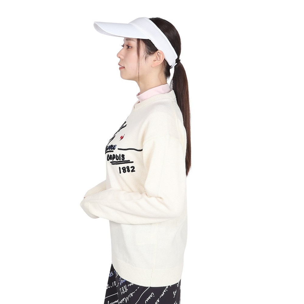 ルコックスポルティフ（lecoqsportif）（レディース）ゴルフウェア 変形クルーネックセーター LG4FST03L WH00