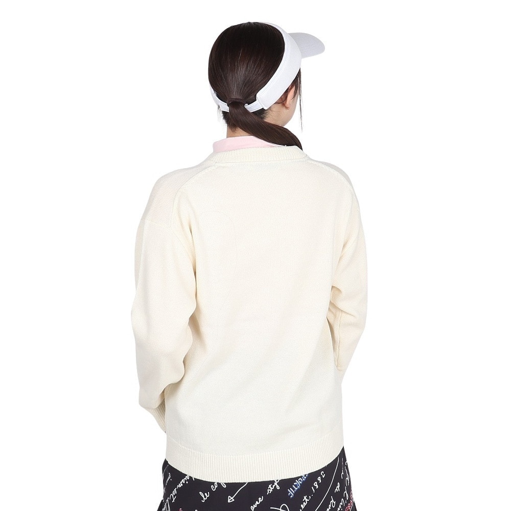 ルコックスポルティフ（lecoqsportif）（レディース）ゴルフウェア 変形クルーネックセーター LG4FST03L WH00