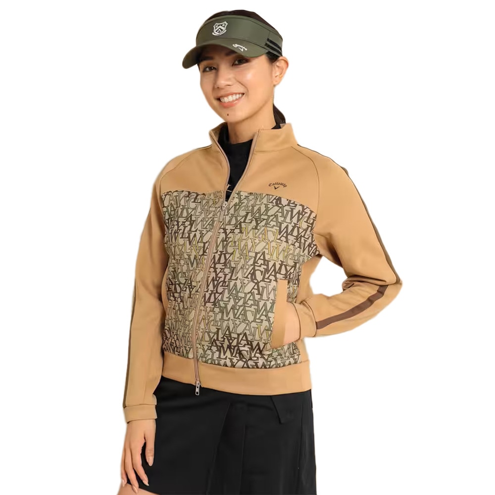 キャロウェイ（CALLAWAY）（レディース）ゴルフウェア ロゴダンボール 長袖 スウェットブルゾン C23217201-1040
