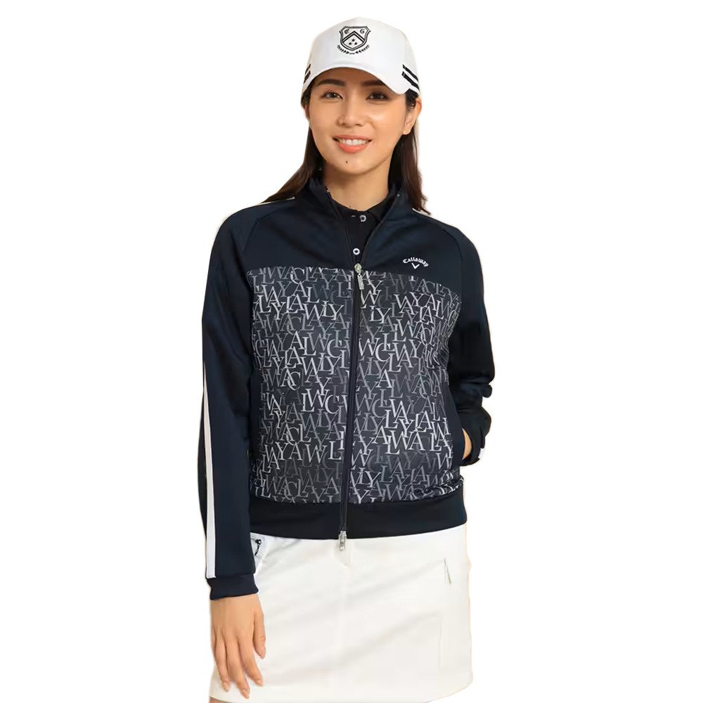 Callaway ゴルフウェア 紺 M ロゴスウェットブルゾン レディースウェア