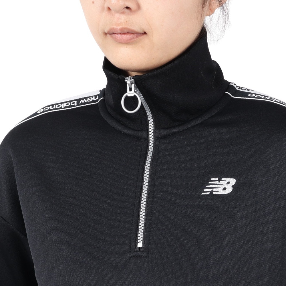 ニューバランス（new balance）（レディース）ゴルフウェア 長袖 スウェット ハーフジップ プルオーバー 012-4262504-010