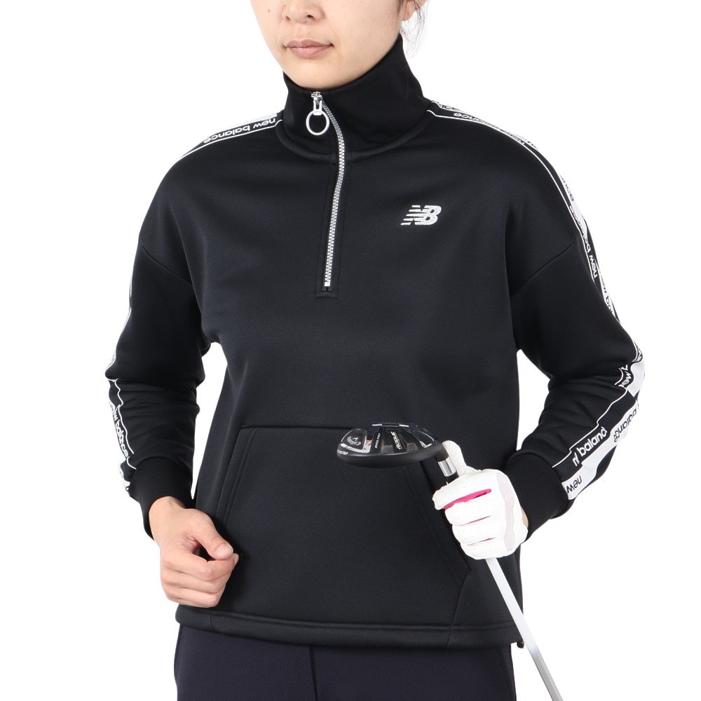 ニューバランス（new balance）（レディース）ゴルフウェア 長袖 スウェット ハーフジップ プルオーバー 012-4262504-010