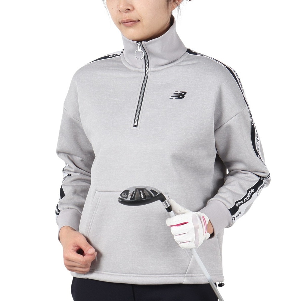 ニューバランス（new balance）（レディース）ゴルフウェア 長袖 スウェット ハーフジップ プルオーバー 012-4262504-020