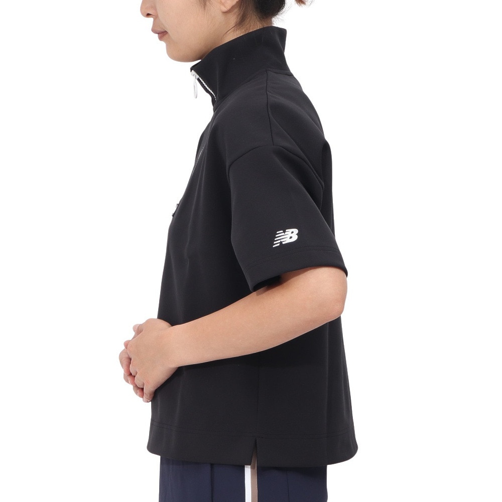 ニューバランス（new balance）（レディース）ゴルフウェア 半袖 スウェット ハーフジップ プルオーバー 012-4262506-010