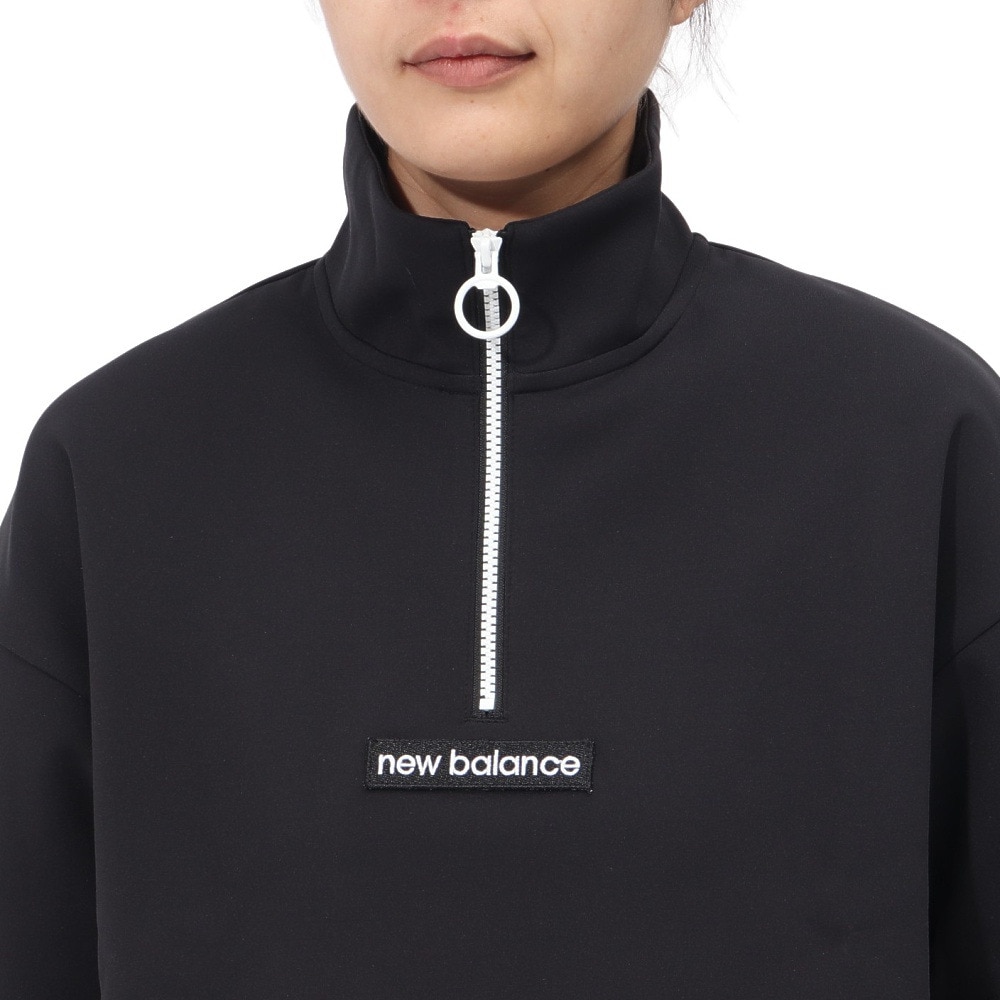 ニューバランス（new balance）（レディース）ゴルフウェア 半袖 スウェット ハーフジップ プルオーバー 012-4262506-010