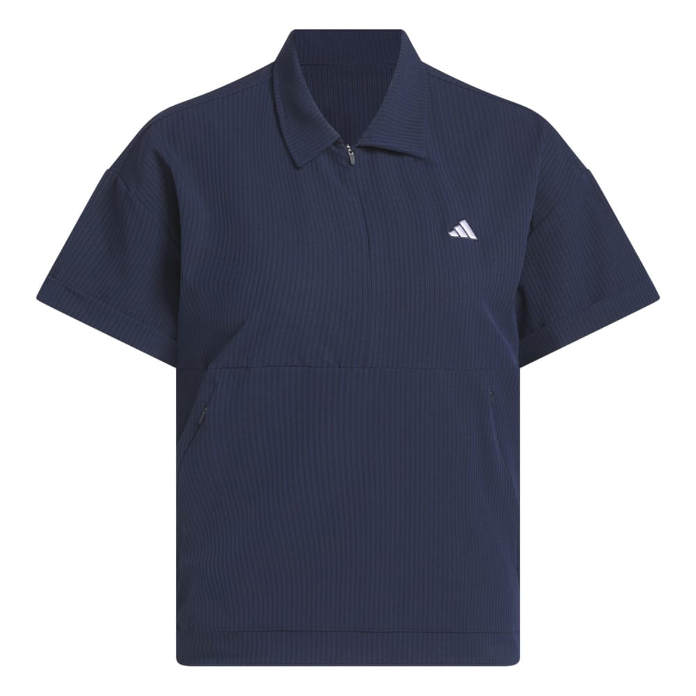 アディダス（adidas）（レディース）ゴルフウェア ビヨンド ザ コース 撥水 ボックスシルエット 2way半袖シャツ KWH87-JE7310NVY