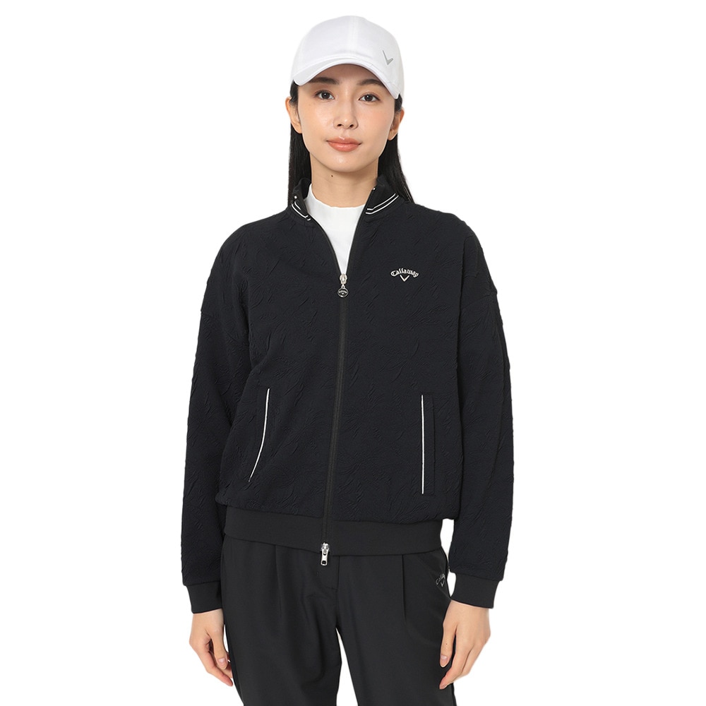 キャロウェイ（CALLAWAY）（レディース）ゴルフウェア 長袖 フラワージャカードフルジップスウェット C25217203-1010