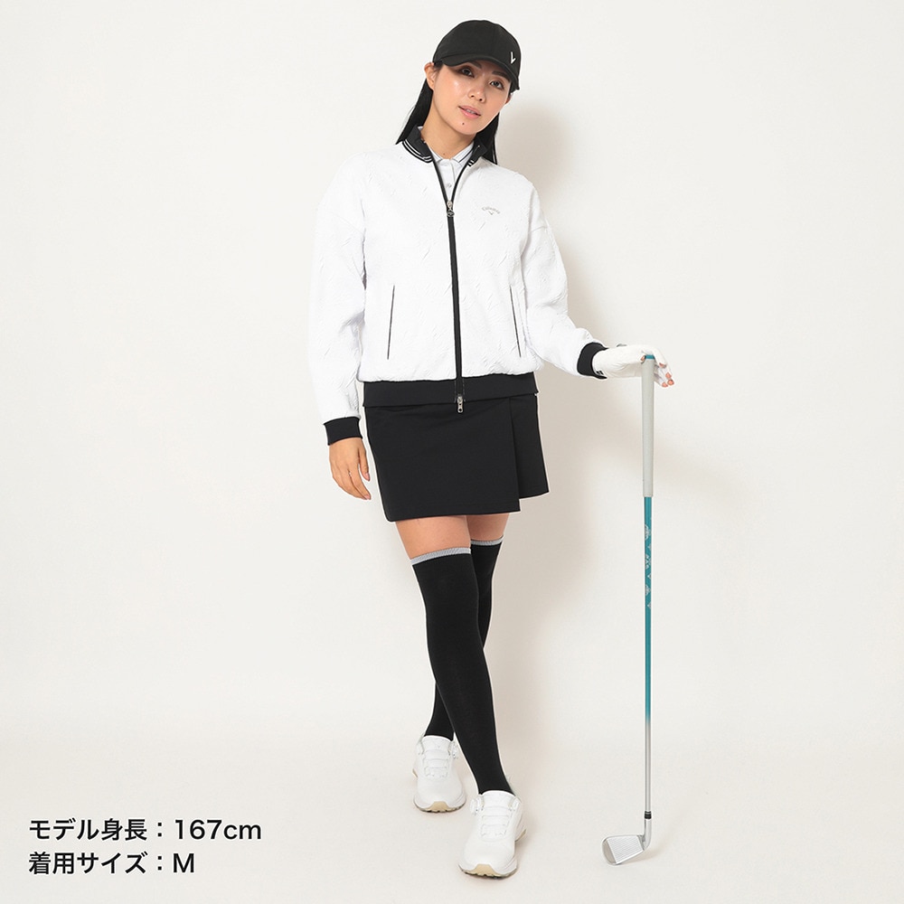 キャロウェイ（CALLAWAY）（レディース）ゴルフウェア 長袖 フラワージャカードフルジップスウェット C25217203-1030
