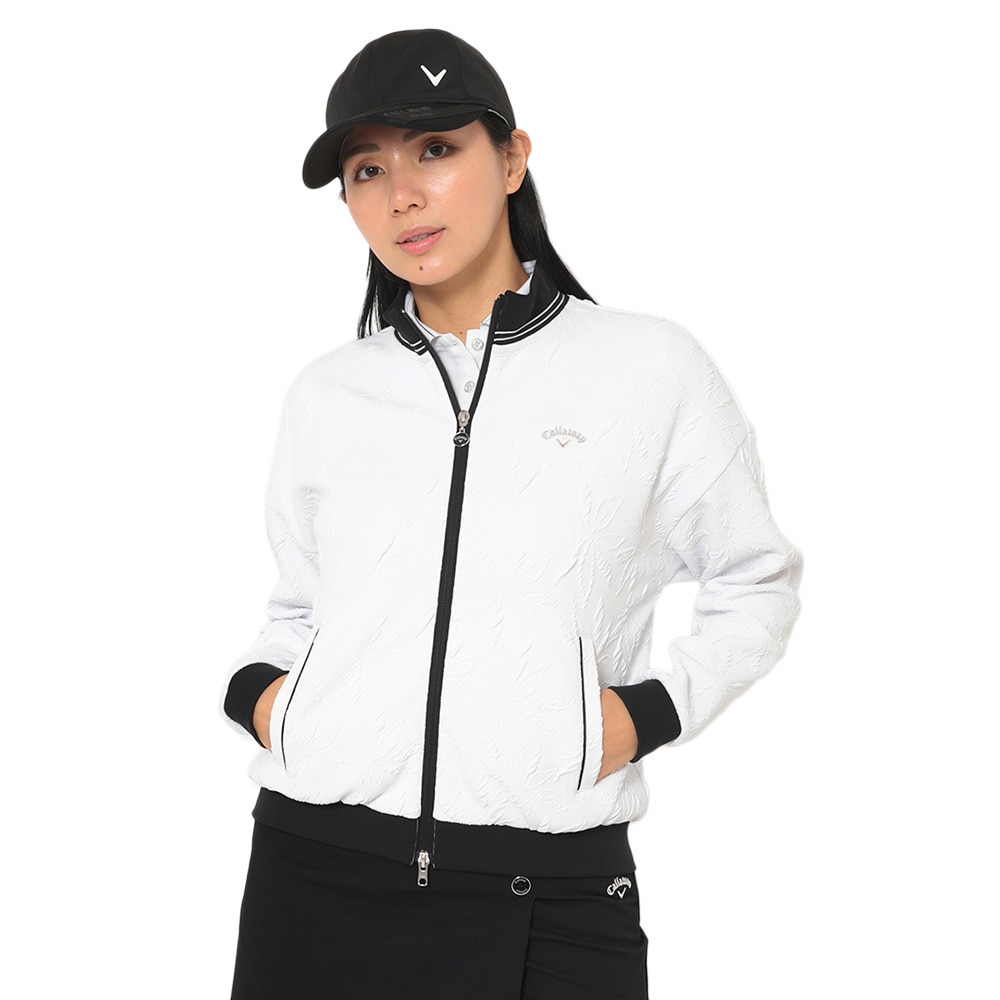 キャロウェイ（CALLAWAY）（レディース）ゴルフウェア 長袖 フラワージャカードフルジップスウェット C25217203-1030