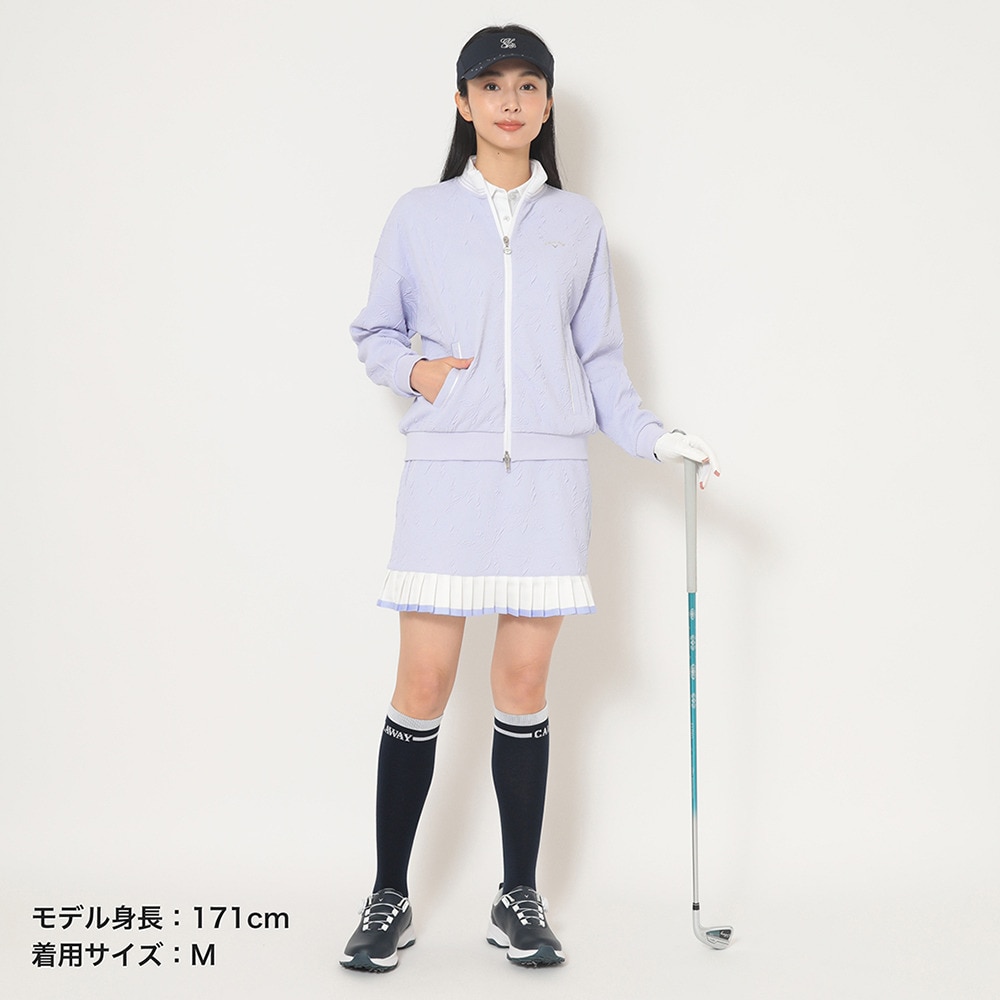 キャロウェイ（CALLAWAY）（レディース）ゴルフウェア 長袖 フラワージャカードフルジップスウェット C25217203-1080