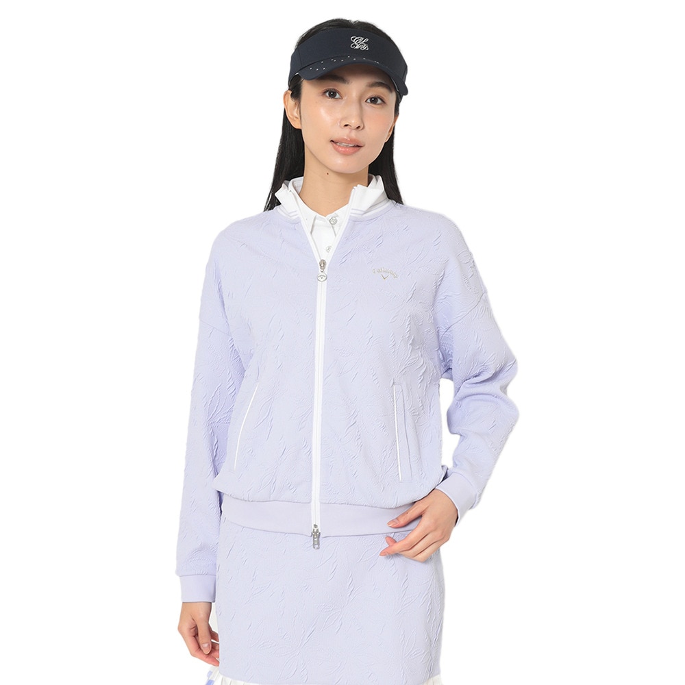 キャロウェイ（CALLAWAY）（レディース）ゴルフウェア 長袖 フラワージャカードフルジップスウェット C25217203-1080