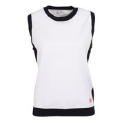 マンシングウエア（MUNSING WEAR）（レディース）ゴルフウェア ポリエステル地柄ロゴジャカードサイドリブニットベスト MGWVJL80CH WH00