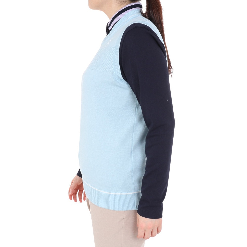 マンシングウエア（MUNSING WEAR）（レディース）ゴルフウェア ロゴジャカードニットベスト MGWXJL82 SA00