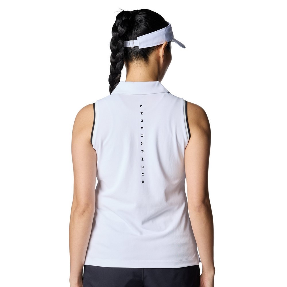 アンダーアーマー（UNDER ARMOUR）（レディース）ゴルフウェア 速乾 アーマードライ スリーブレス ポロシャツ 6001594 100
