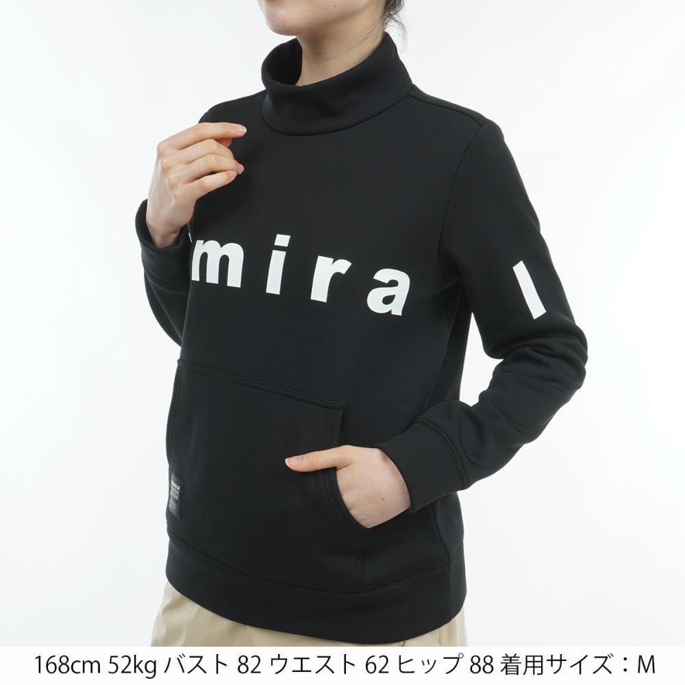 アドミラル ゴルフ（Admiral GOLF）（レディース）ゴルフウェア 裏起毛 長袖 ロゴモックネック スウェット ADLA477-BLK