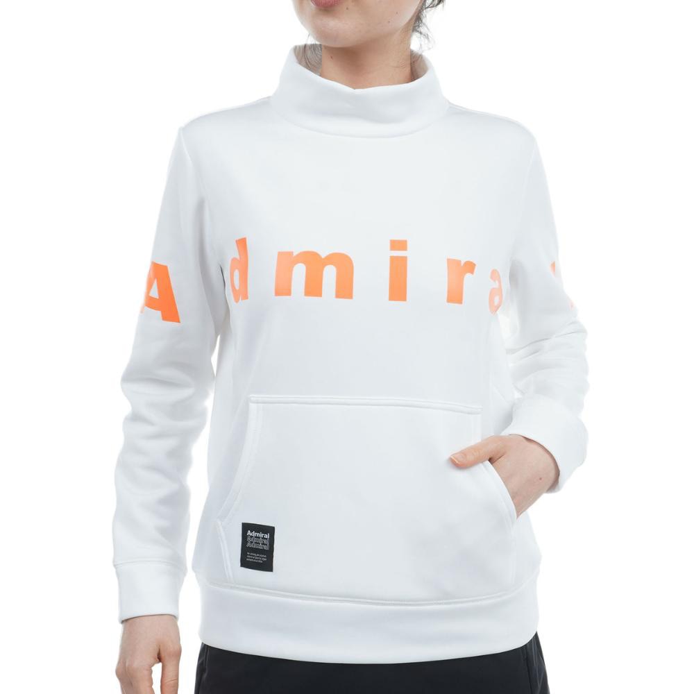 アドミラル ゴルフ（Admiral GOLF）（レディース）ゴルフウェア 裏起毛 長袖 ロゴモックネック スウェット ADLA477-WHT